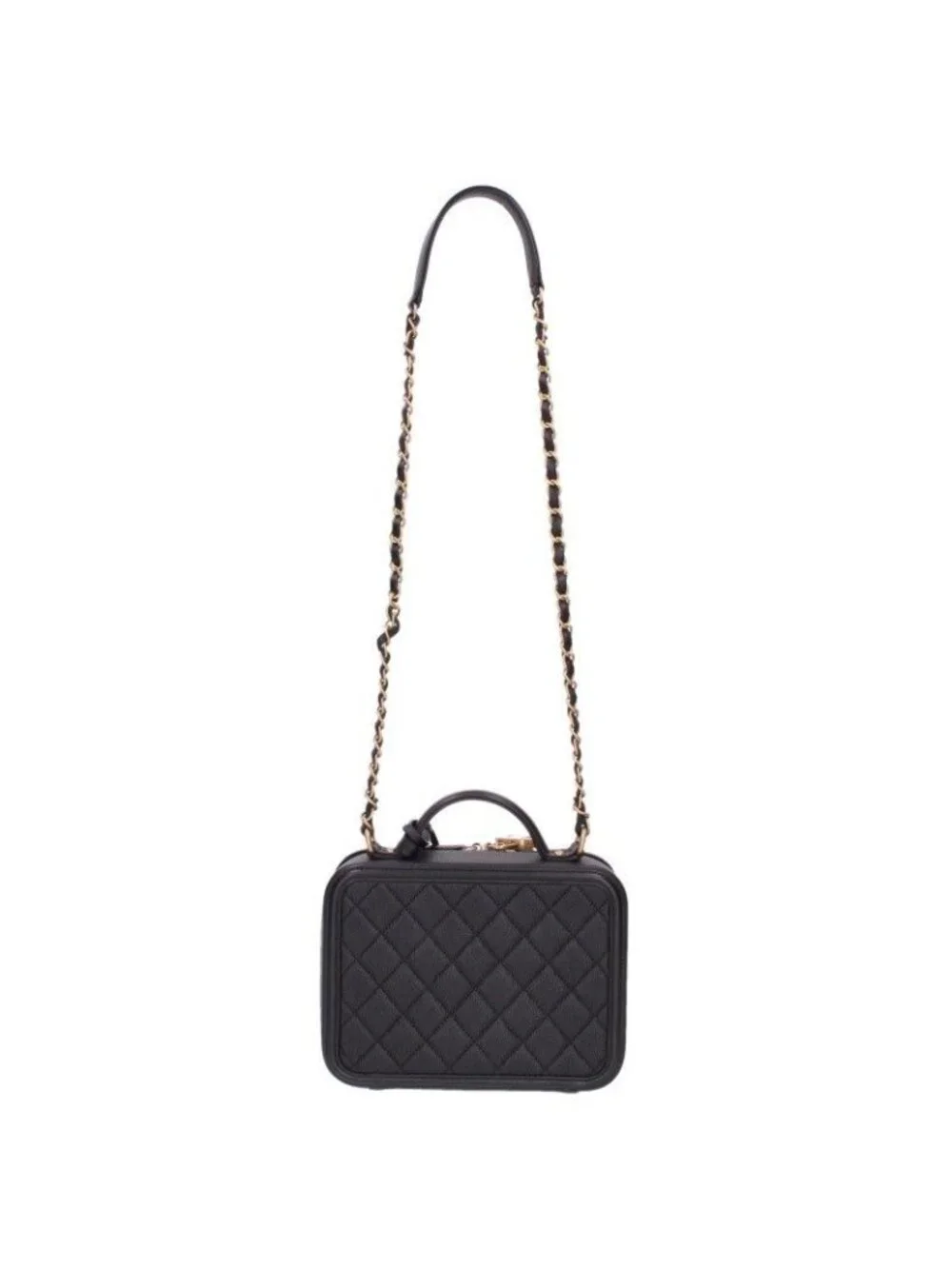 Chanel CC Filigree Vanity Caviar Leather Chain Shoulder Bag